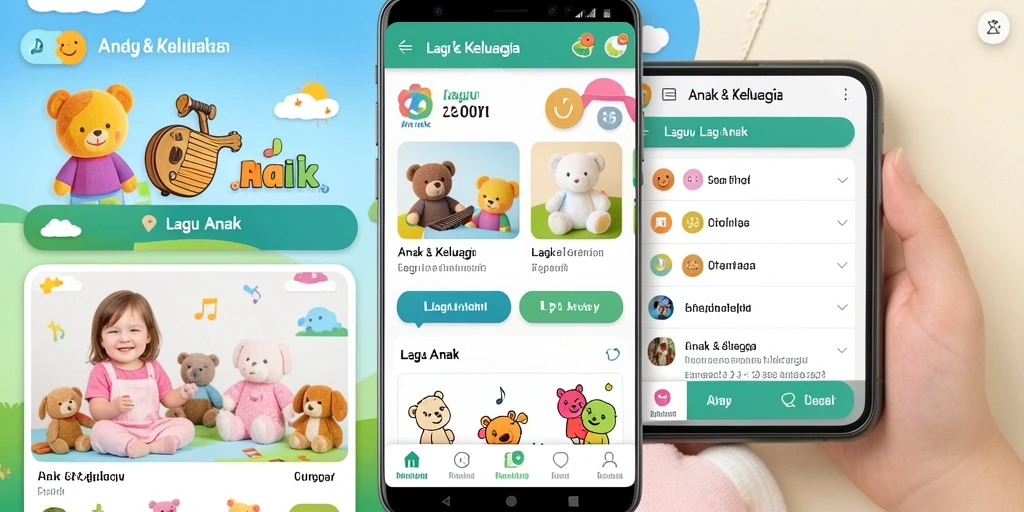 Antarmuka ceria aplikasi 2757 untuk lagu anak.