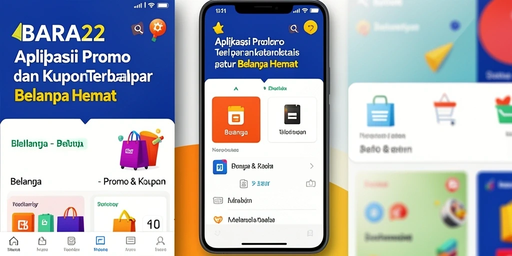 Tampilan antarmuka aplikasi BARA22 dengan berbagai promo menarik.