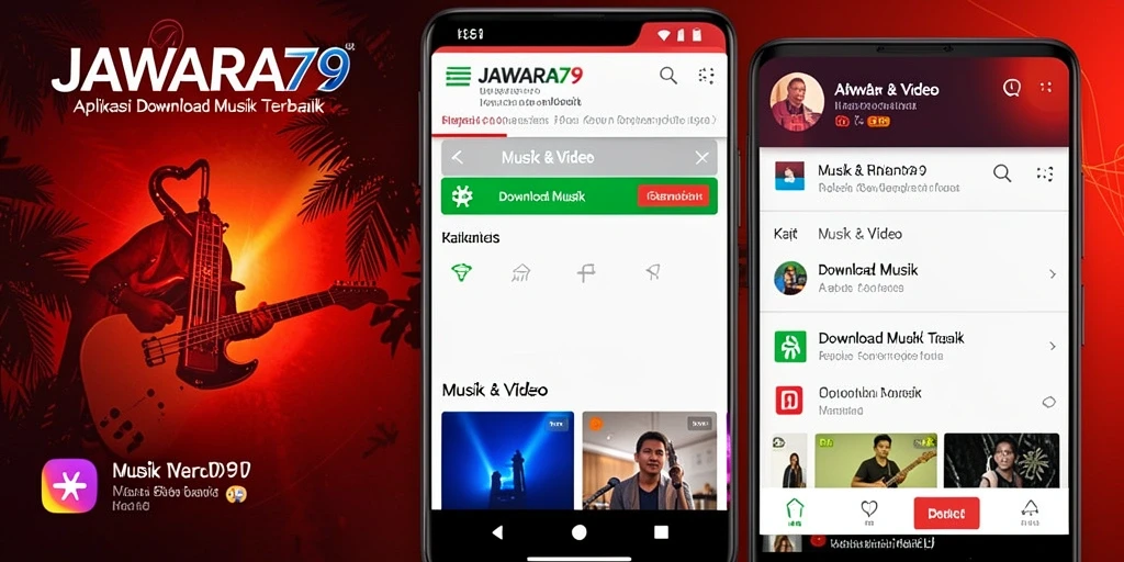 Tampilan antarmuka JAWARA79 dengan fitur Download Musik