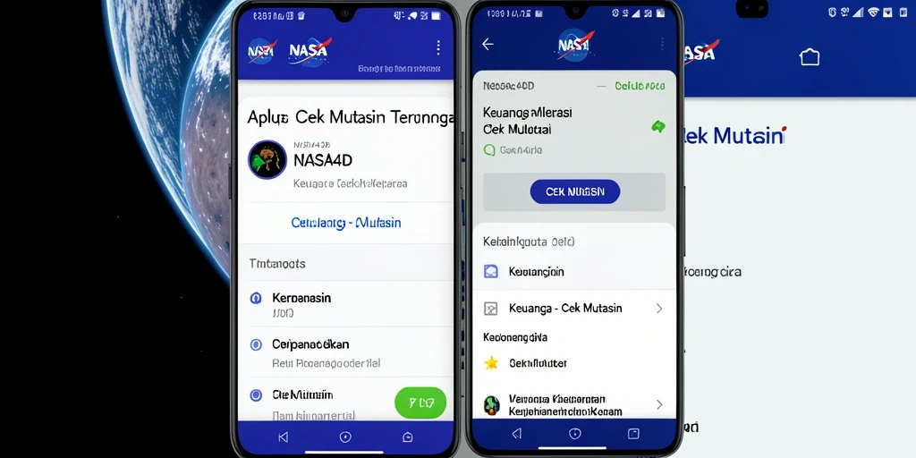 Tampilan antarmuka aplikasi NASA4D untuk Cek Mutasi Keuangan.