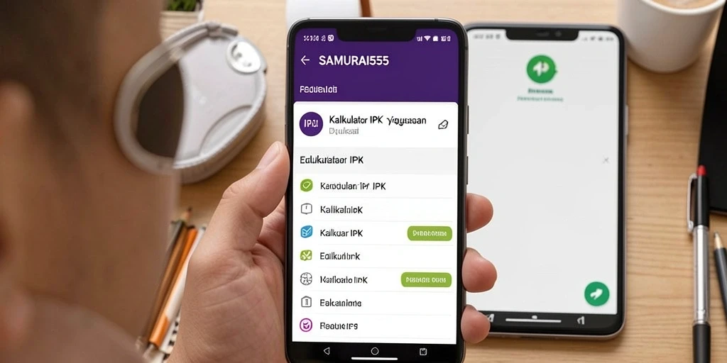 Antarmuka aplikasi Kalkulator IPK SAMURAI555 yang intuitif dan mudah digunakan.