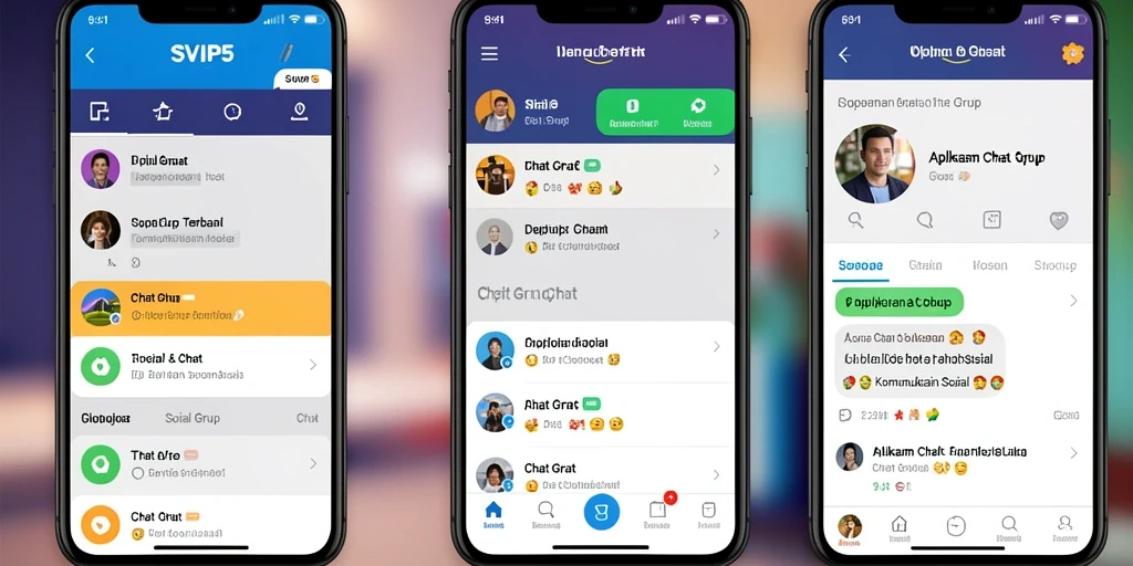 Tampilan antarmuka aplikasi SVIP5 yang menarik dan fungsional untuk Chat Grup.