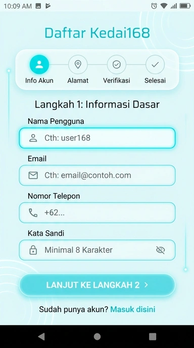 Panduan Registrasi Akun Baru Kedai168